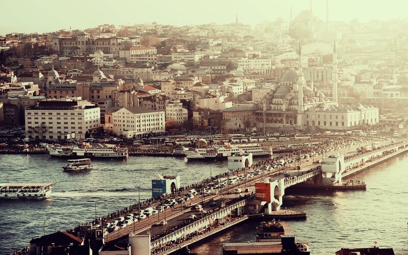 Istanbul Cityscape — Sepia