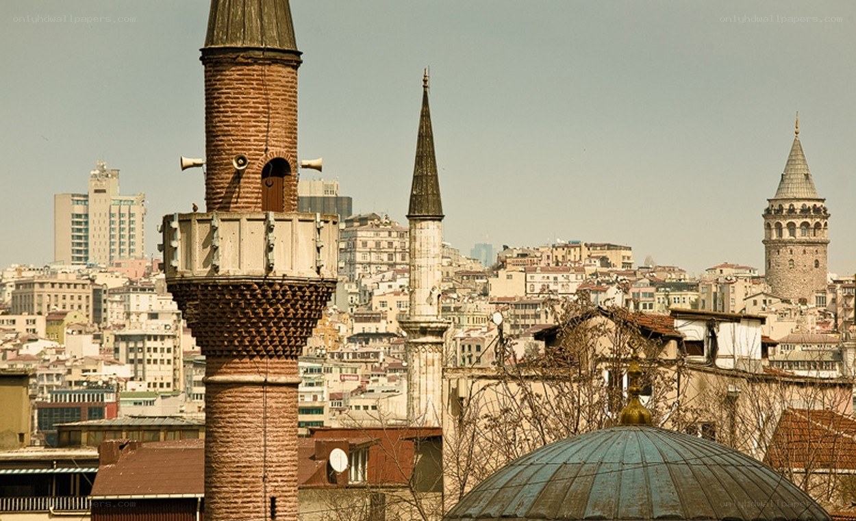 Istanbul cityscape with minarets