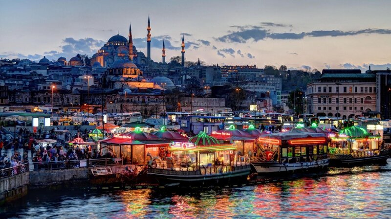 Istanbul Harbor at Dusk