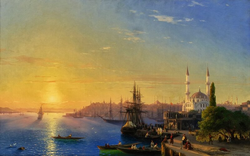 Istanbul Harbor at Sunset