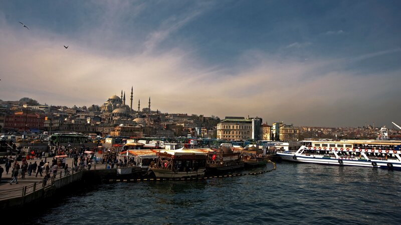 Istanbul Harbor View — Blue