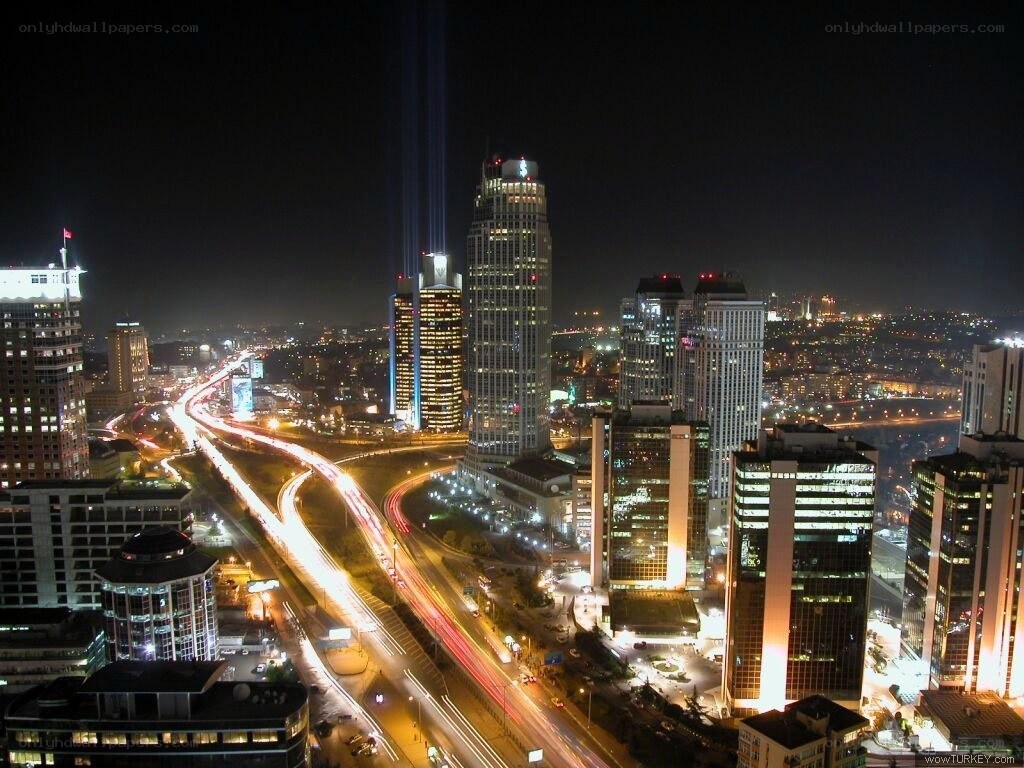 Istanbul night skyline