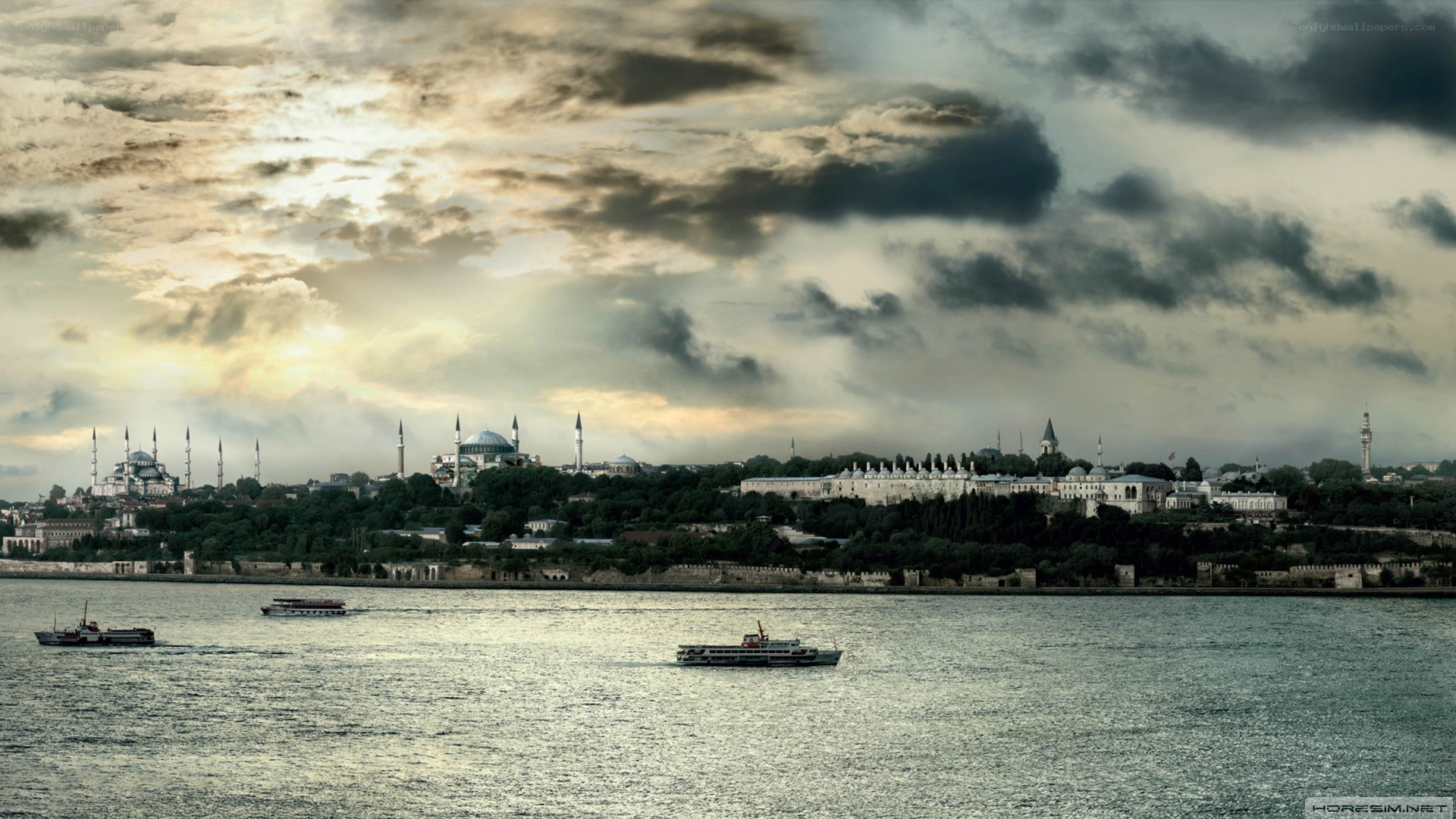 Istanbul skyline at dusk