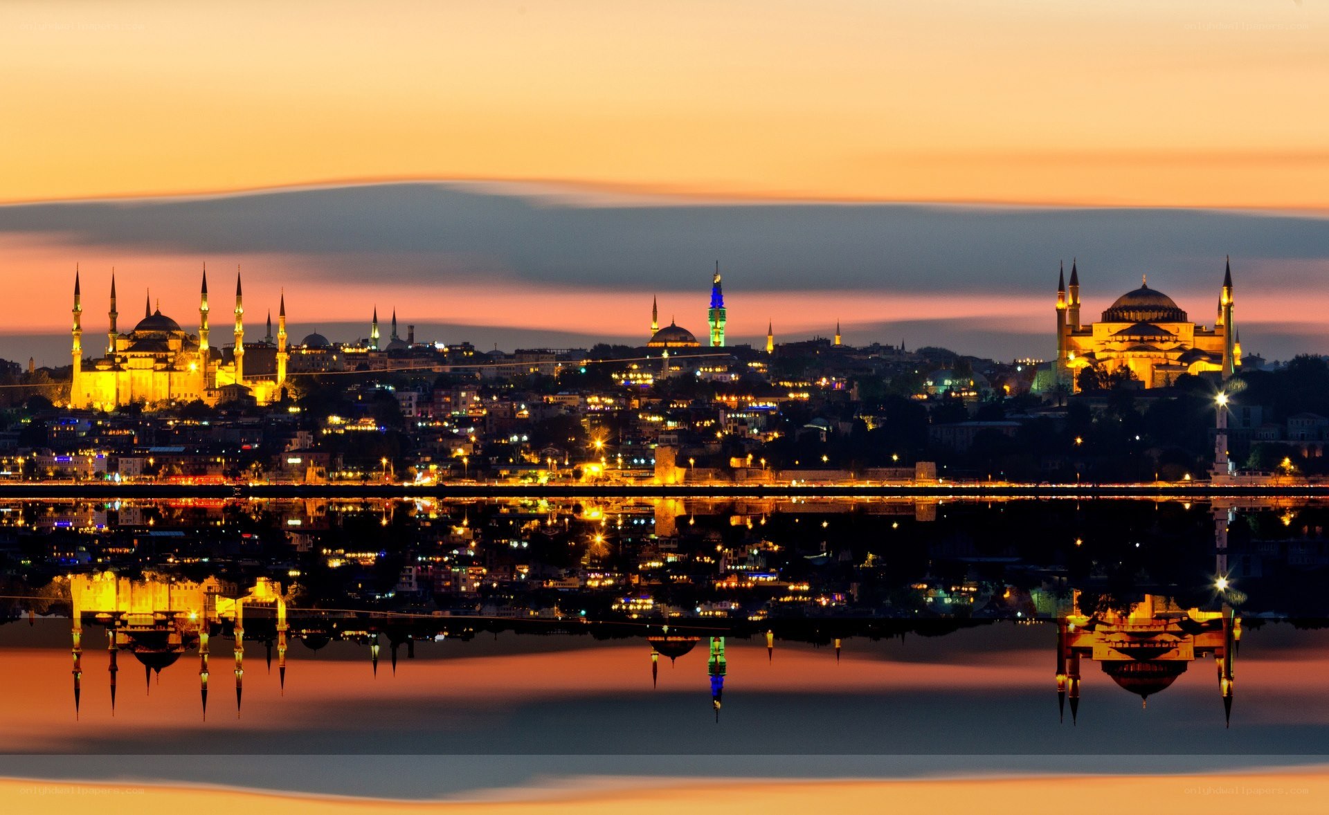 Istanbul skyline at dusk