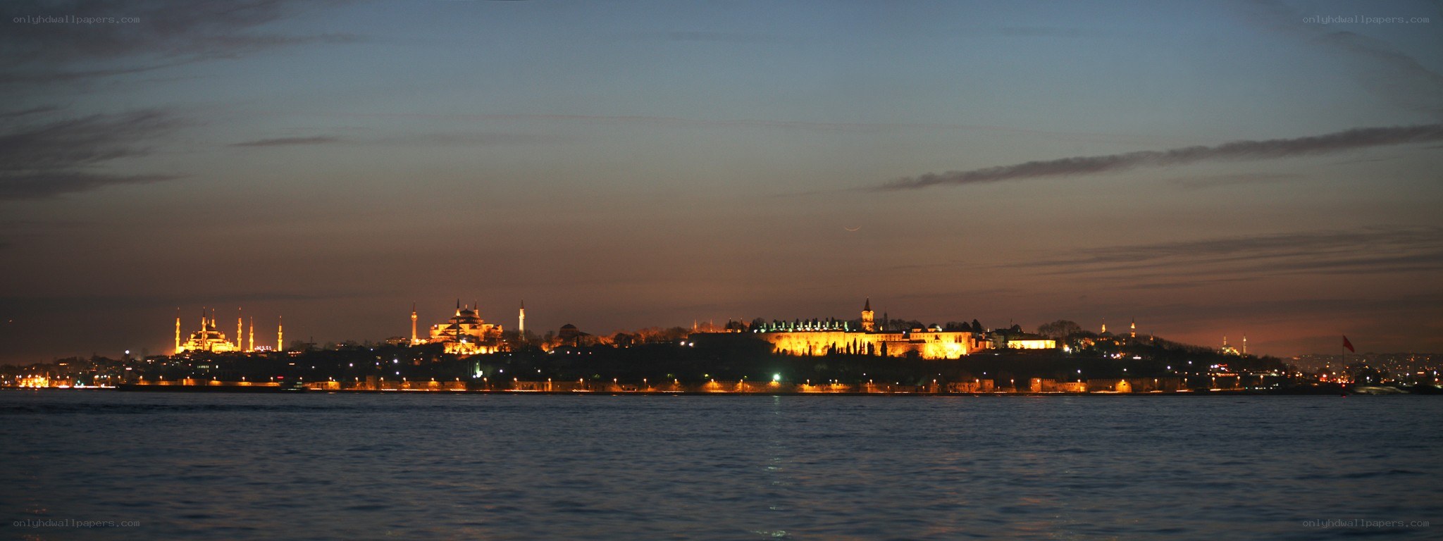 Istanbul skyline at dusk
