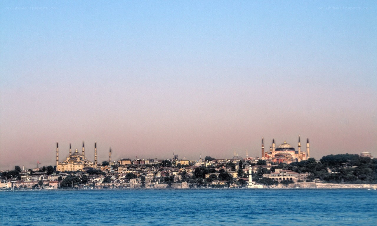 Istanbul skyline at dusk