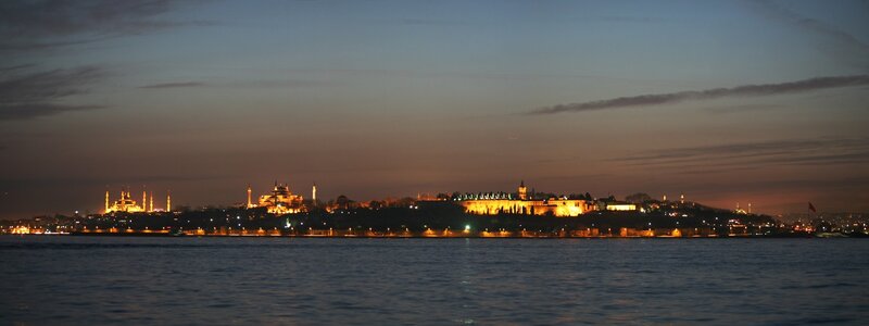 Istanbul Skyline at Dusk — Blue, Serene, Night