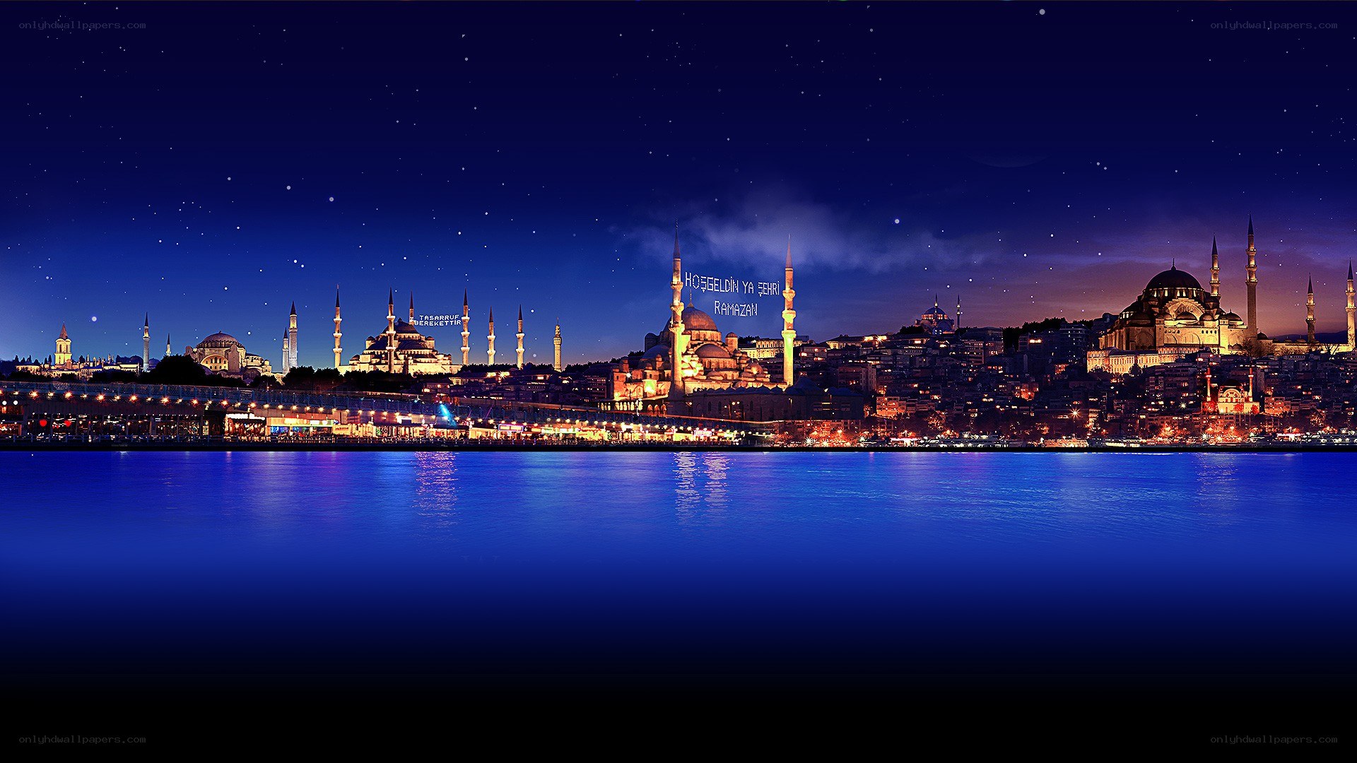 Istanbul skyline at night