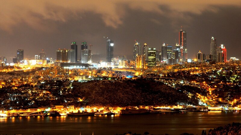 Istanbul skyline at night
