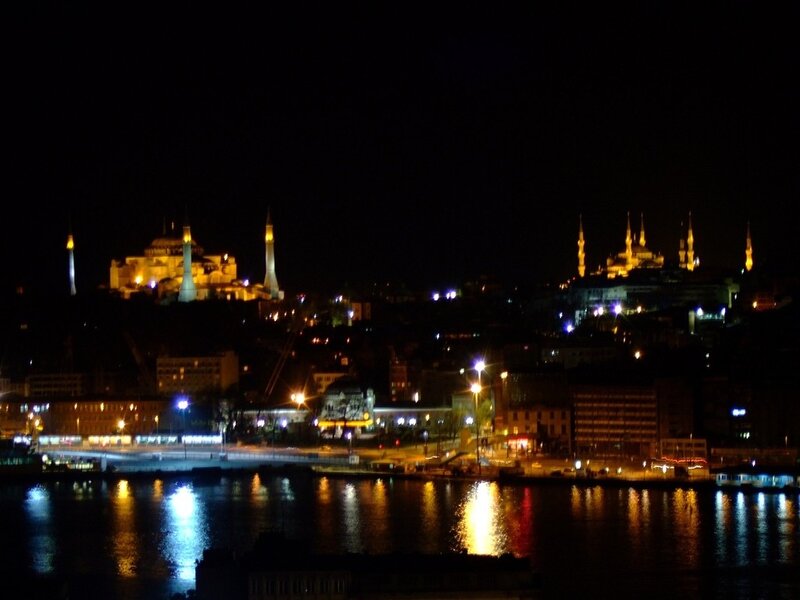 Istanbul Skyline at Night — Black, Dark