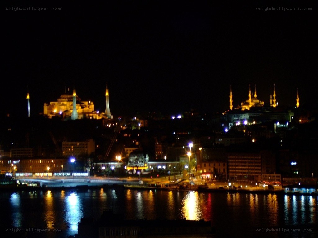Istanbul skyline at night