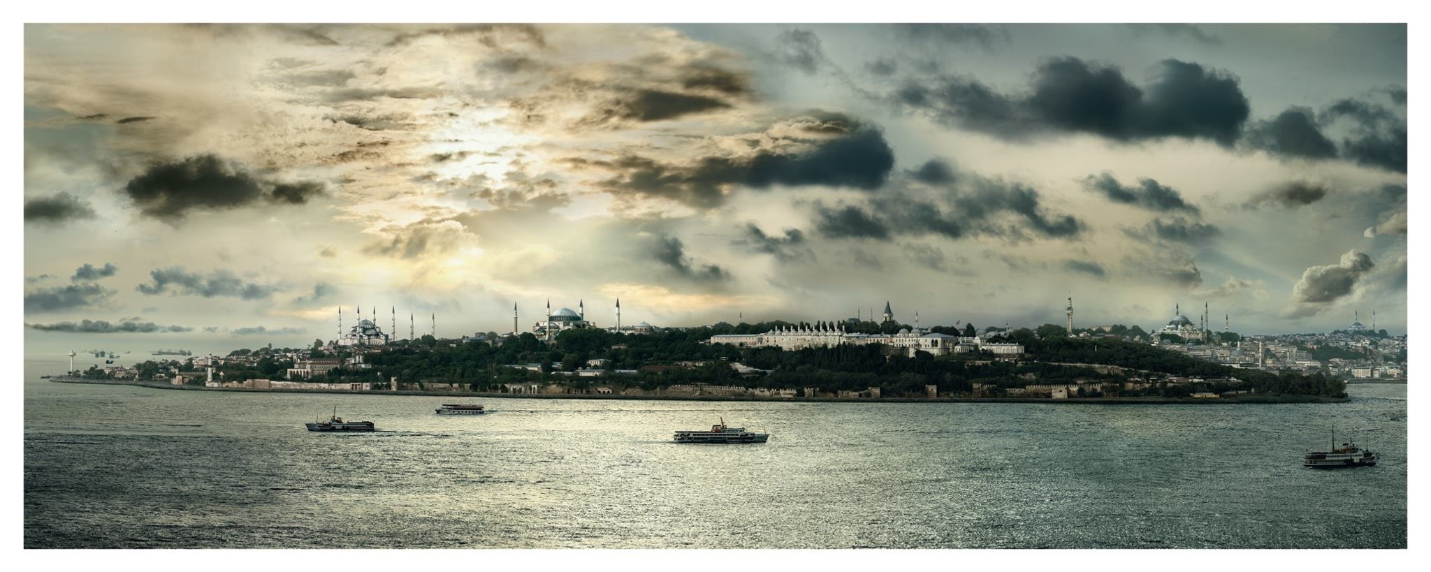 Istanbul skyline at sunset