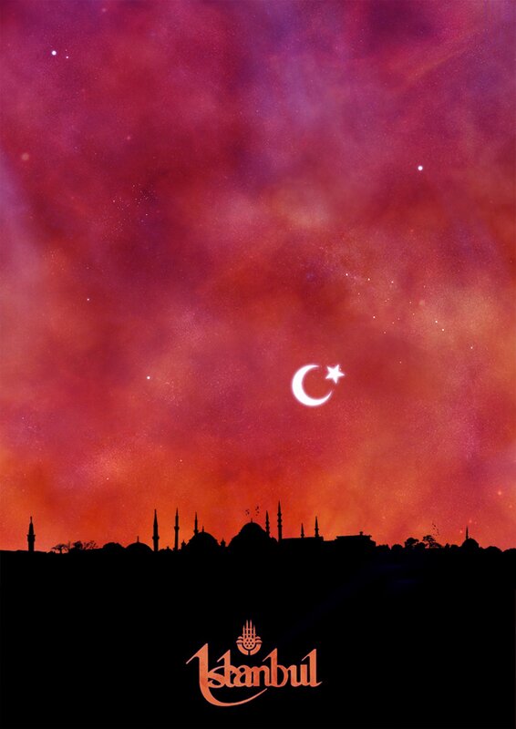 Istanbul skyline at sunset