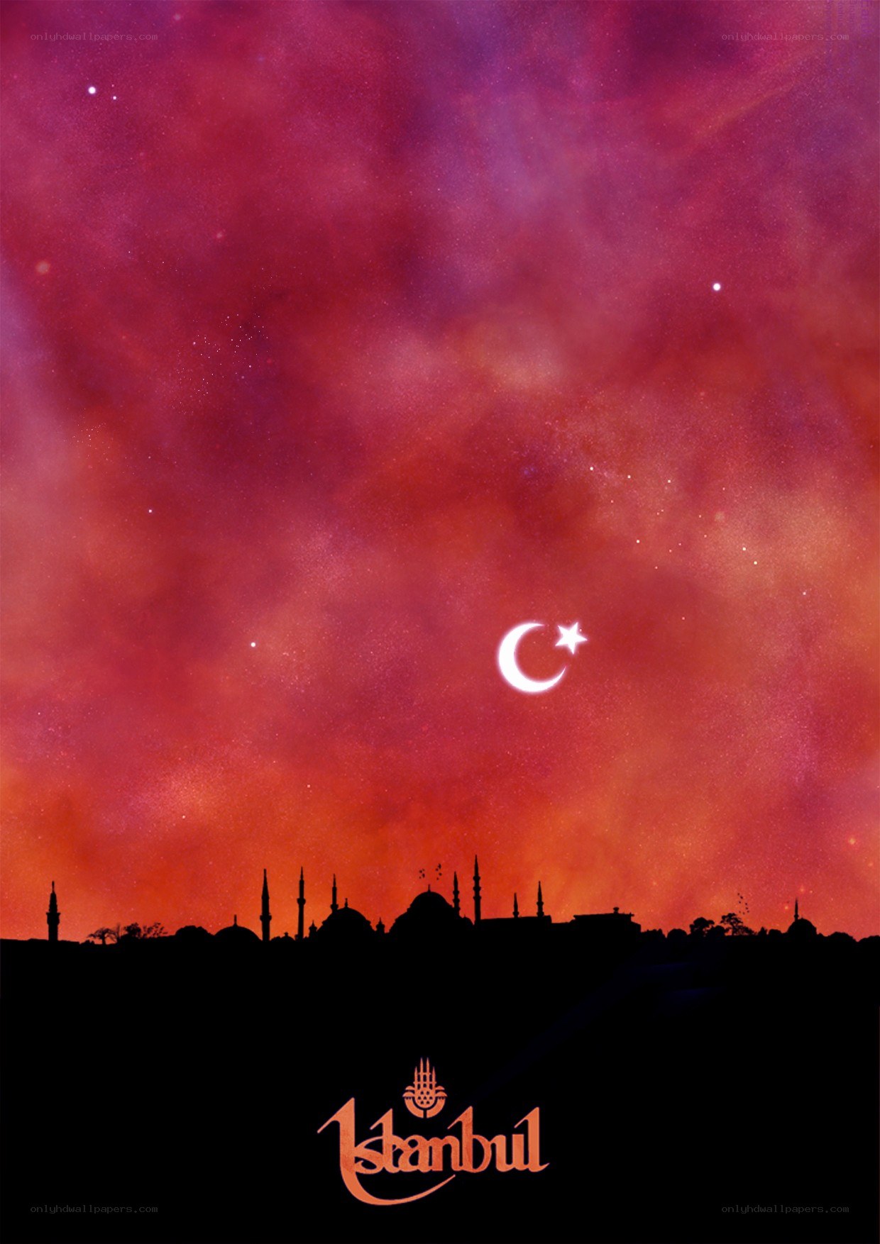 Istanbul skyline at sunset