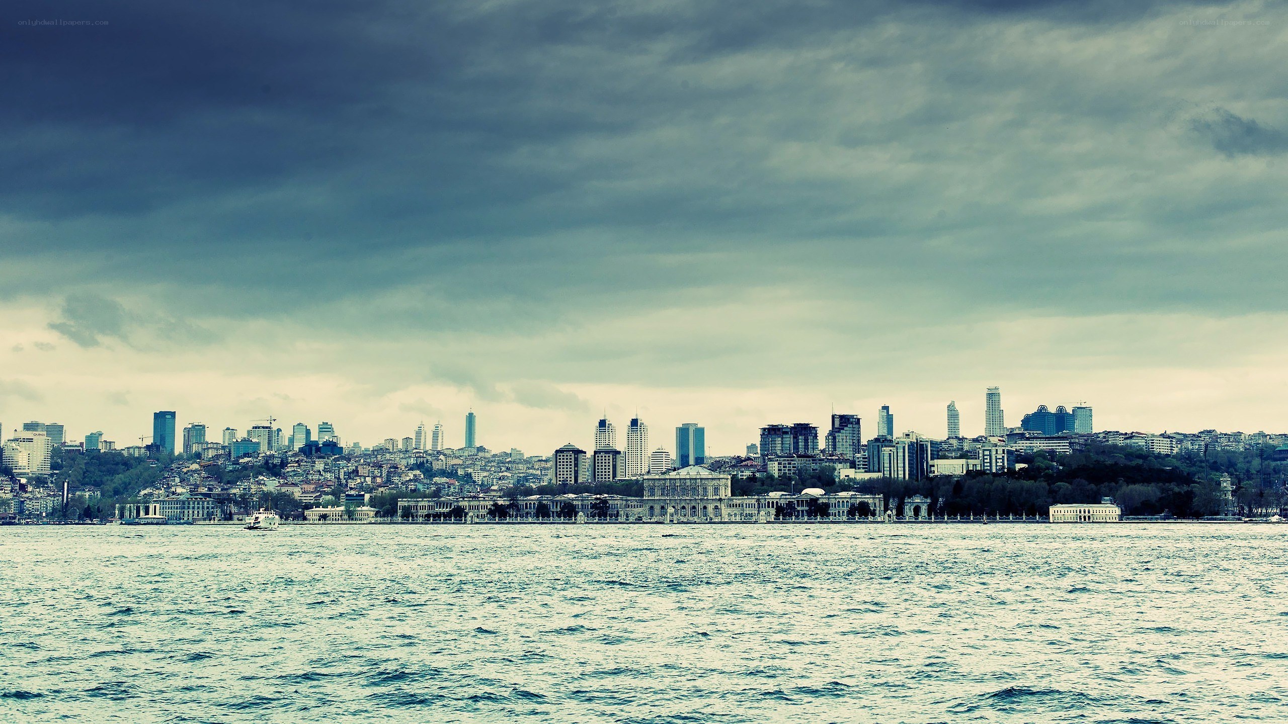 Istanbul skyline on a cloudy day