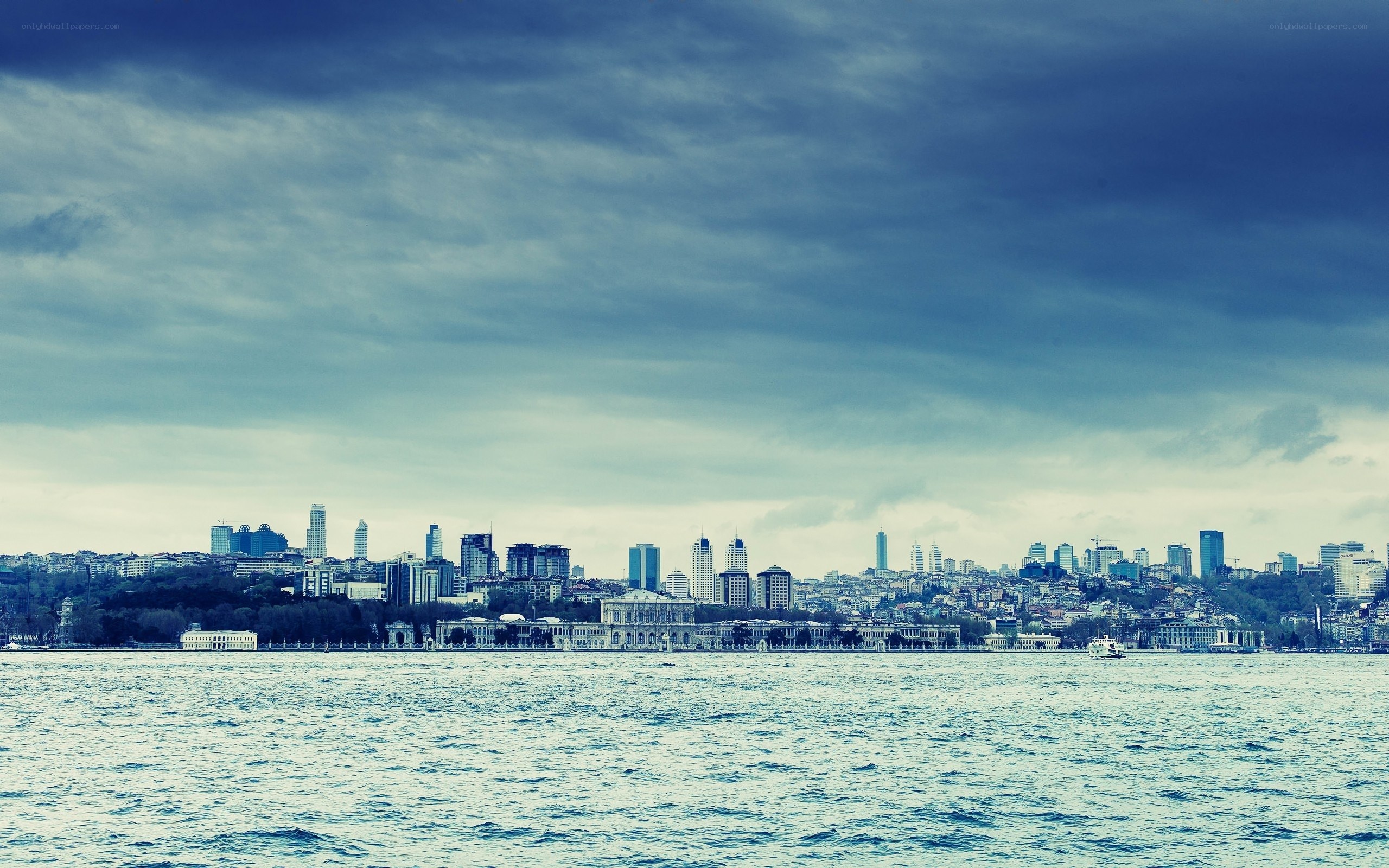 Istanbul skyline on a cloudy day