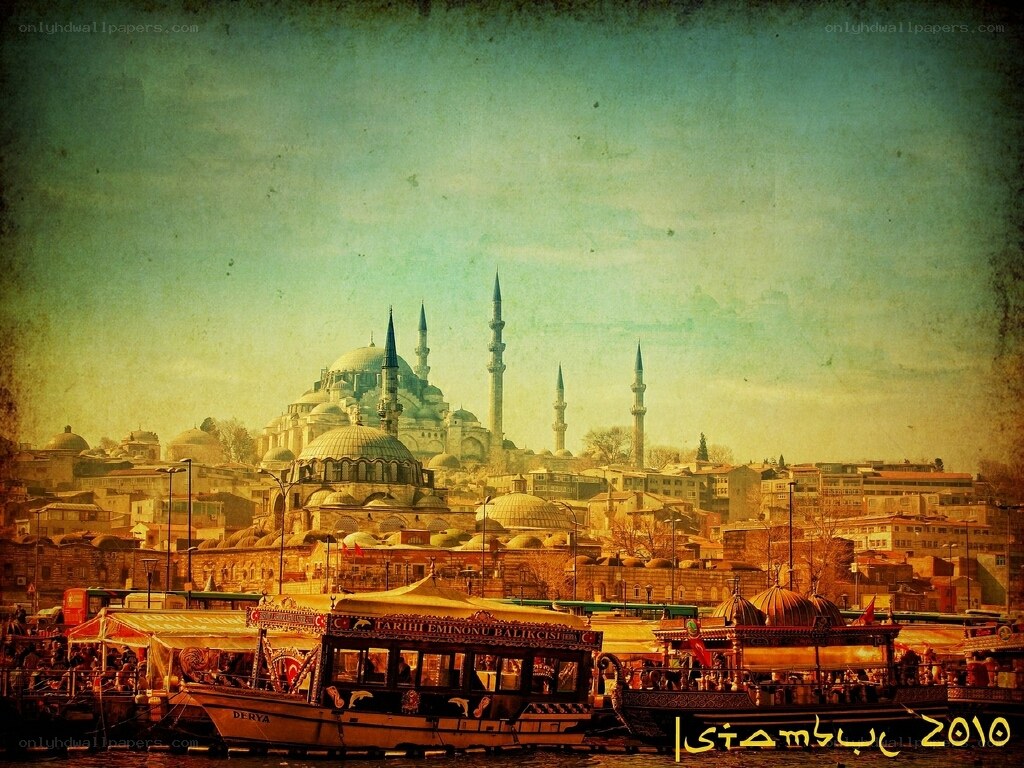 Istanbul skyline with Blue Mosque