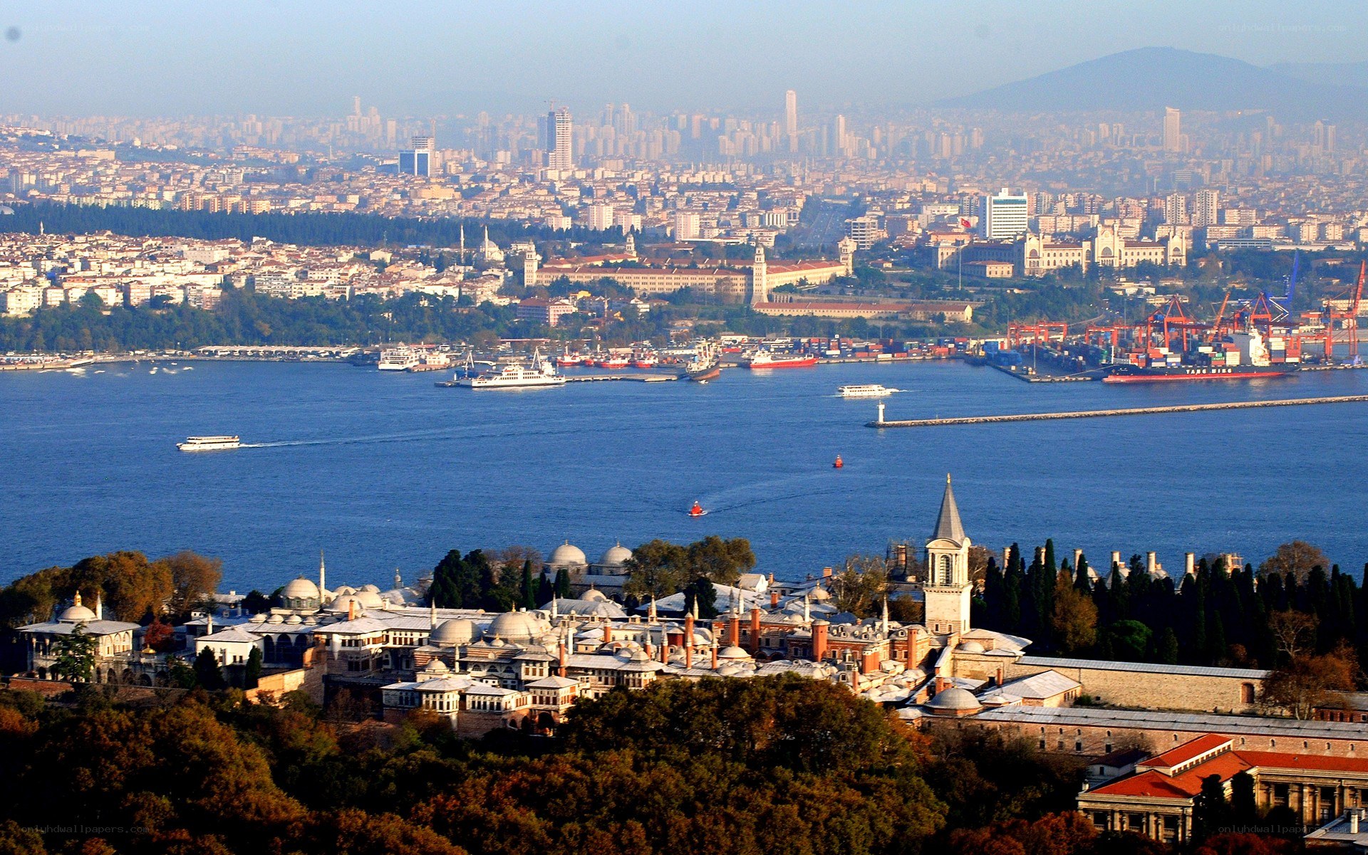 Istanbul skyline with Bosphorus