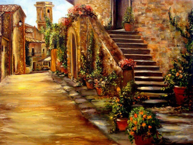 Italian Alley with Stairs