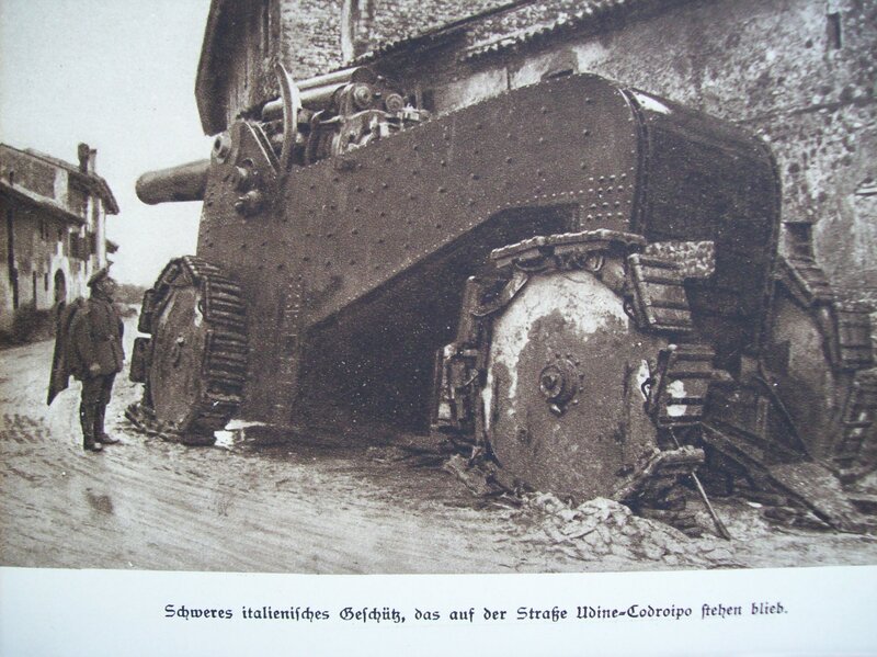 Italian artillery vehicle on street