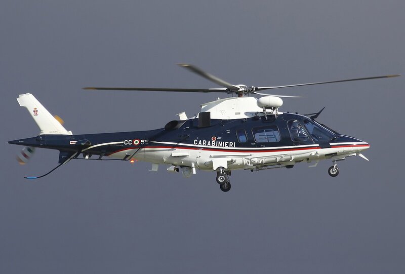 Italian Carabinieri helicopter in flight