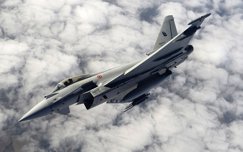 Italian Eurofighter Jet — Gray, Dramatic