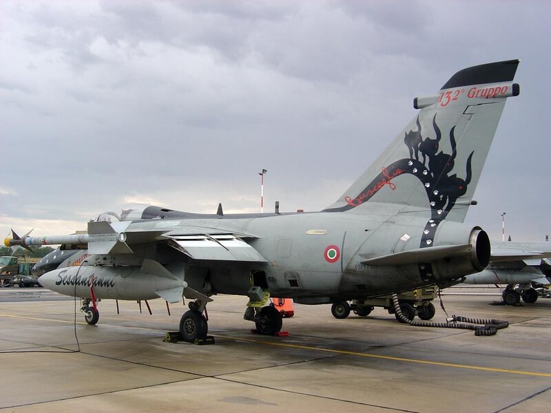 Italian fighter jet on tarmac