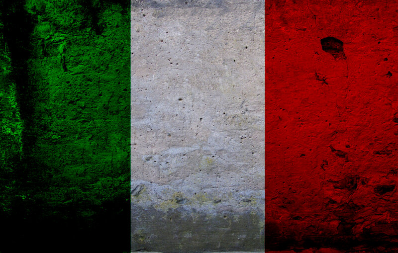 Italian flag on textured wall