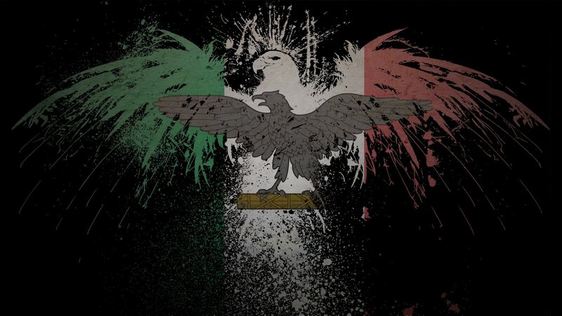 Italian flag with eagle emblem