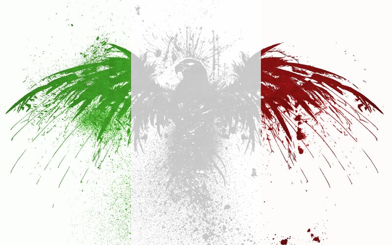 Italian flag with eagle
