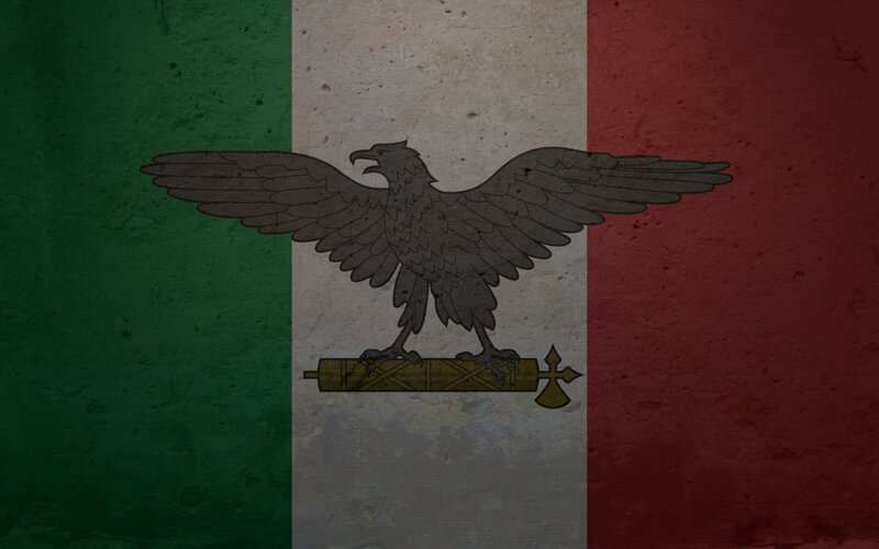Italian flag with fascist eagle