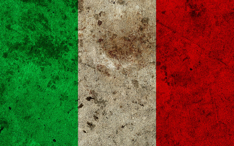 Italian flag with grunge texture