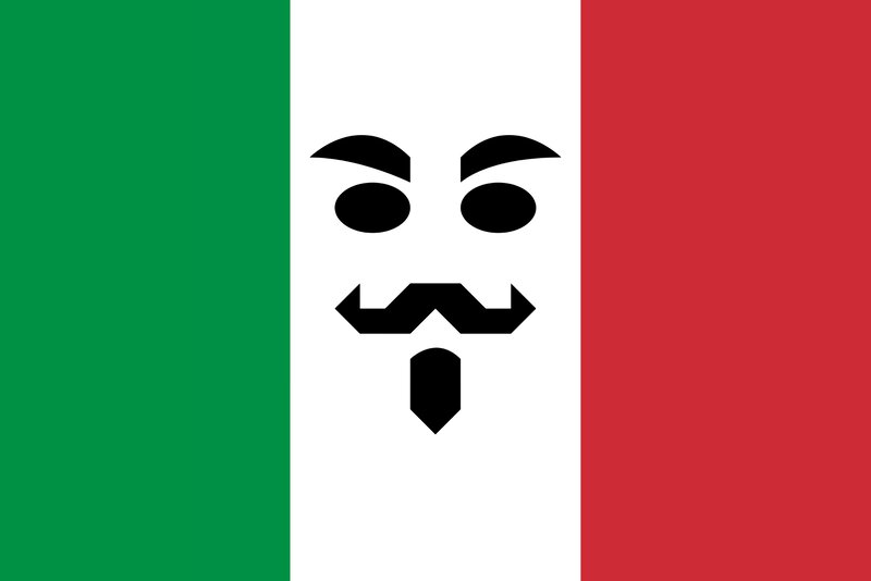 Italian Flag with Mask