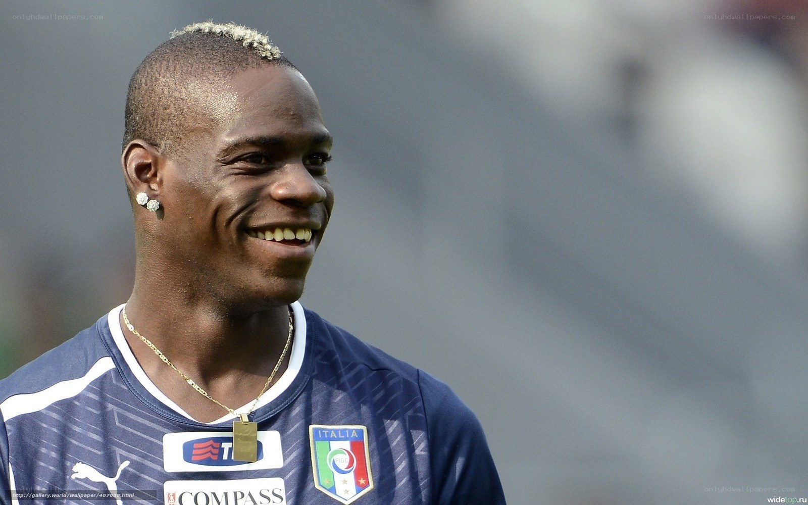 Italian football player smiling