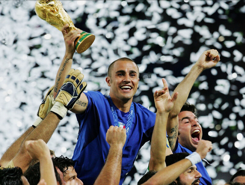 Italian football team celebrates victory