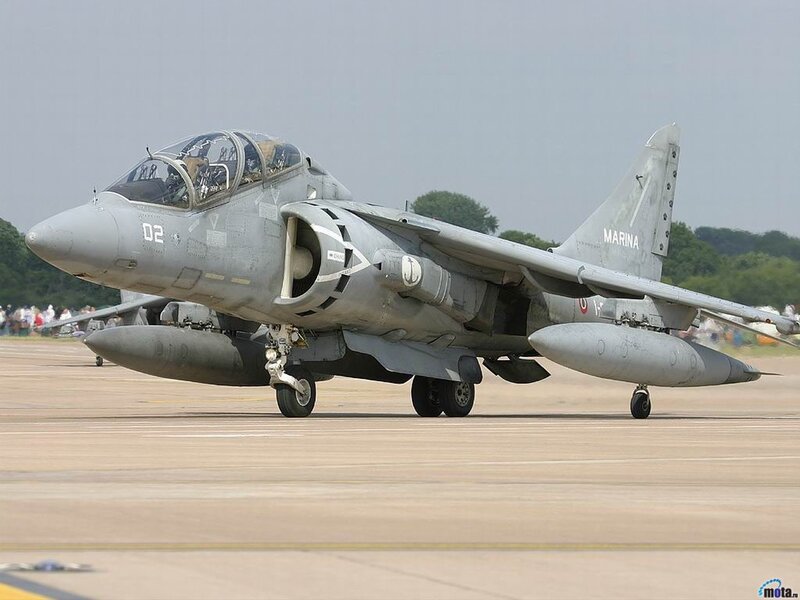 Italian Harrier jet on tarmac