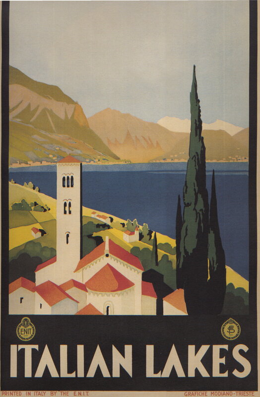Italian Lakes travel poster