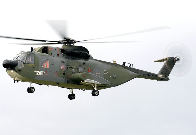 Italian military helicopter in flight