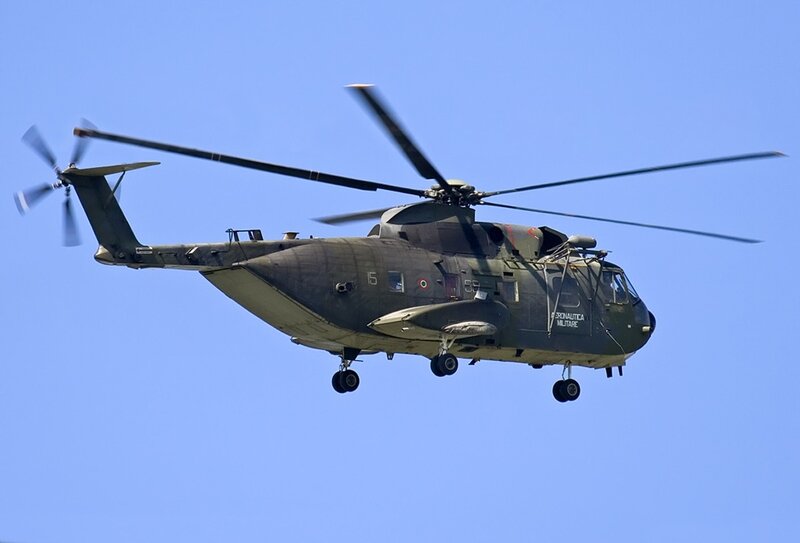 Italian military helicopter in flight