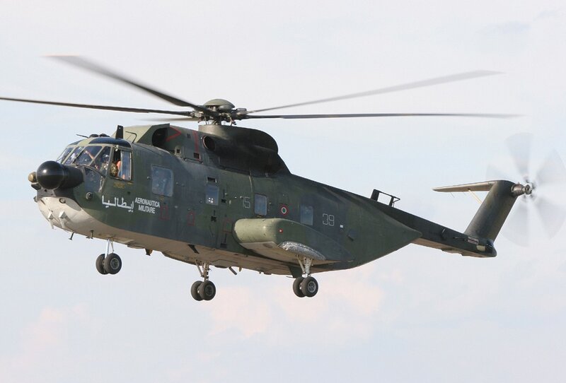 Italian military helicopter in flight