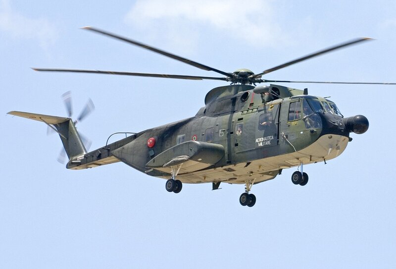 Italian military helicopter in flight