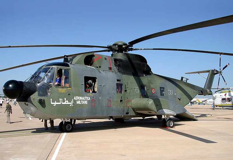Italian military helicopter on display
