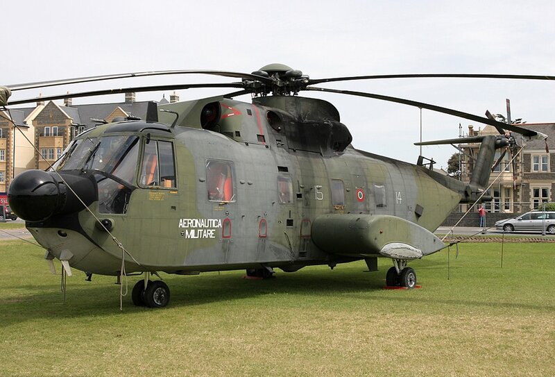 Italian military helicopter on display