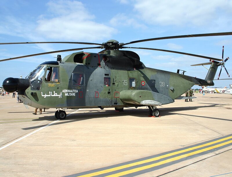 Italian military helicopter on display