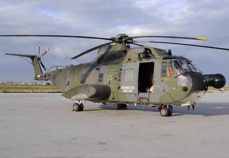 Italian military helicopter on tarmac