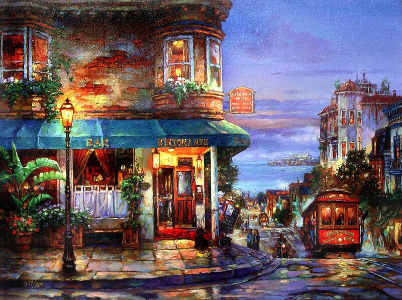 Italian Restaurant at Dusk