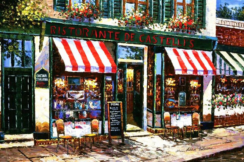 Italian Restaurant Facade — Red