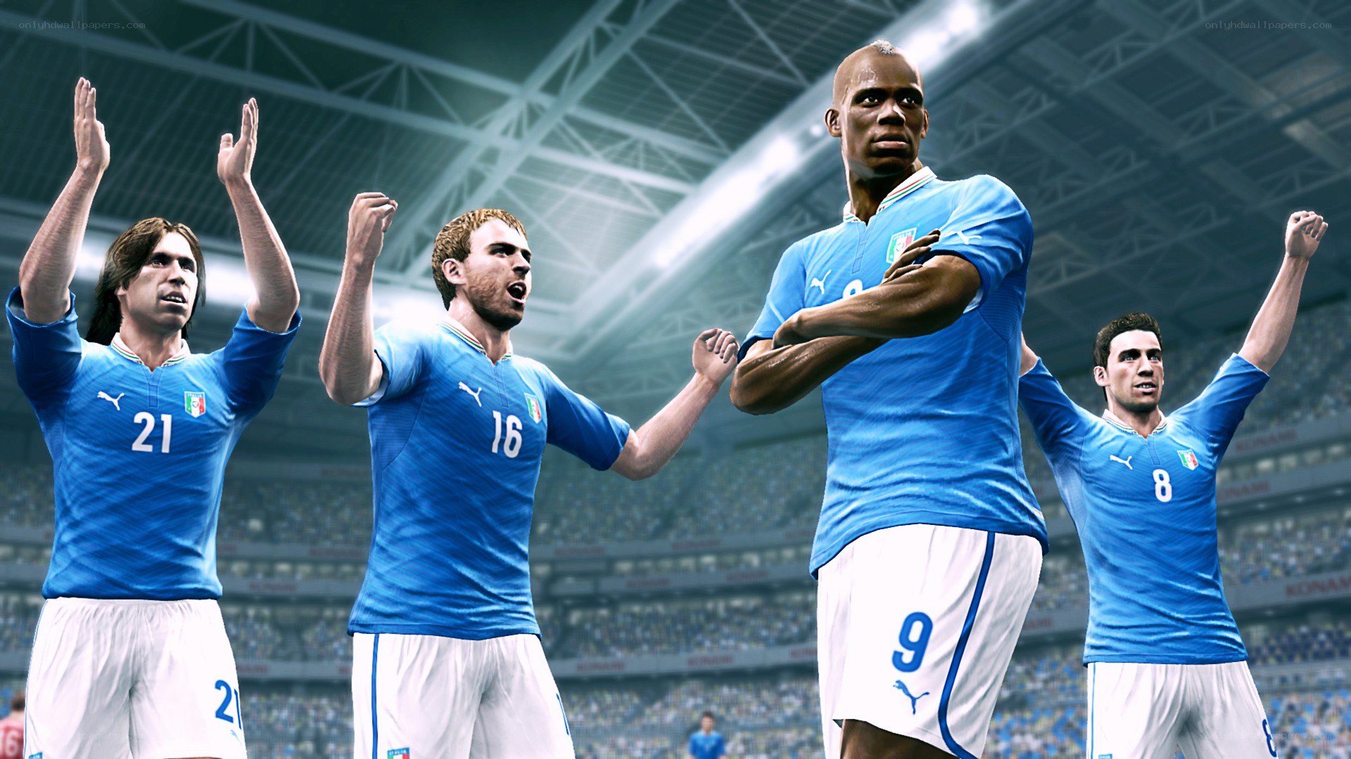 Italian soccer players celebrating