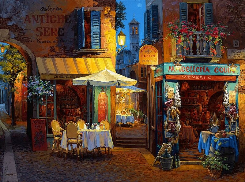 Italian Street Scene — Yellow, Warm