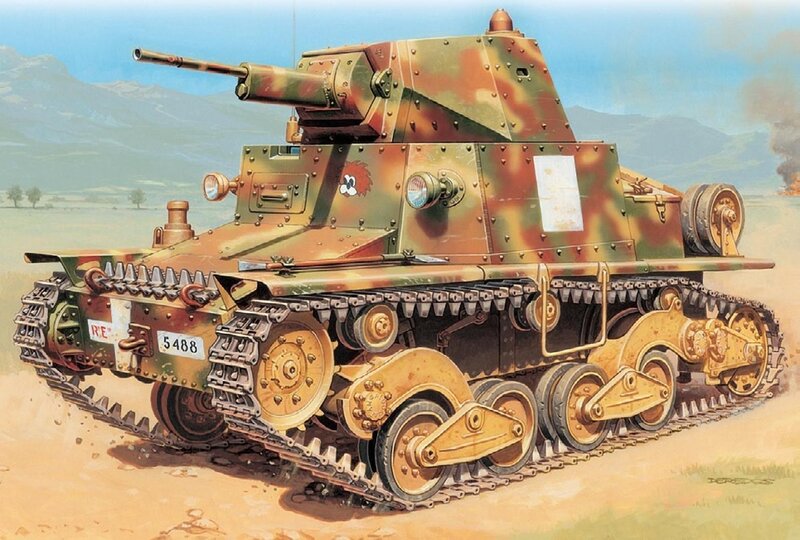 Italian Tank in Desert